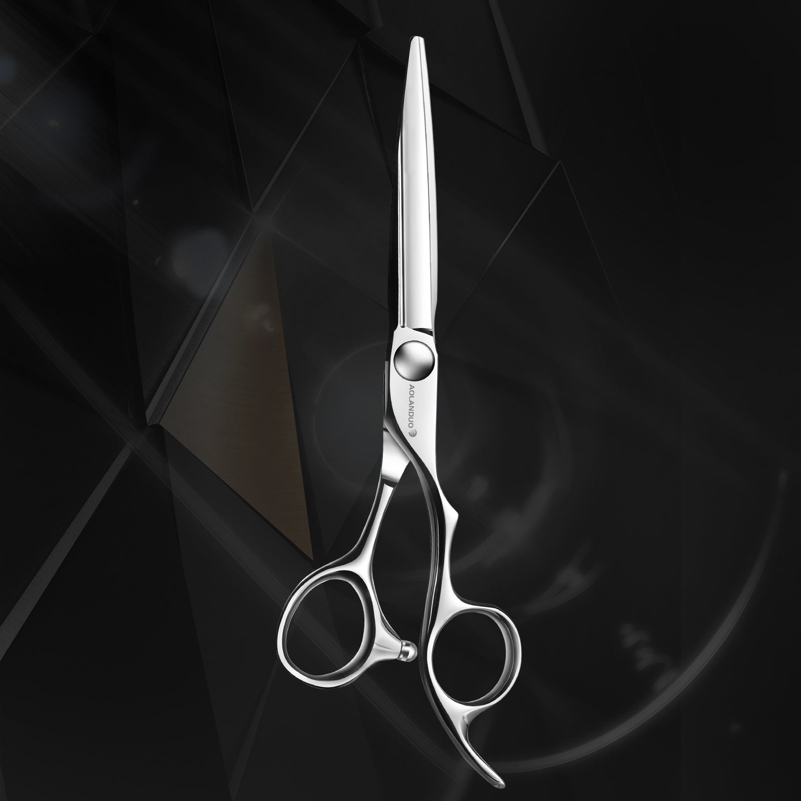 AOLANDUO 6.0 Inch Professional Hair Shears – VG10 Steel Convex Edge with Decorative Outer Groove, CNC Precision Screw & Oversized Thumb Ring – All-Purpose Salon Scissors for Dry & Wet Cutting