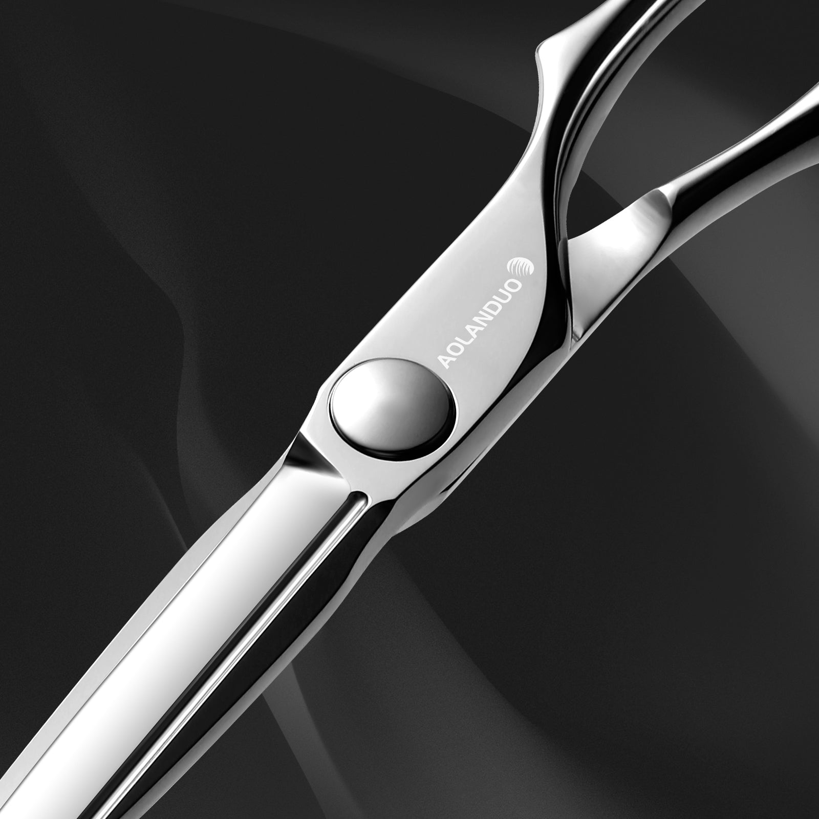 AOLANDUO 6.0 Inch Professional Hair Shears – VG10 Steel Convex Edge with Decorative Outer Groove, CNC Precision Screw & Oversized Thumb Ring – All-Purpose Salon Scissors for Dry & Wet Cutting