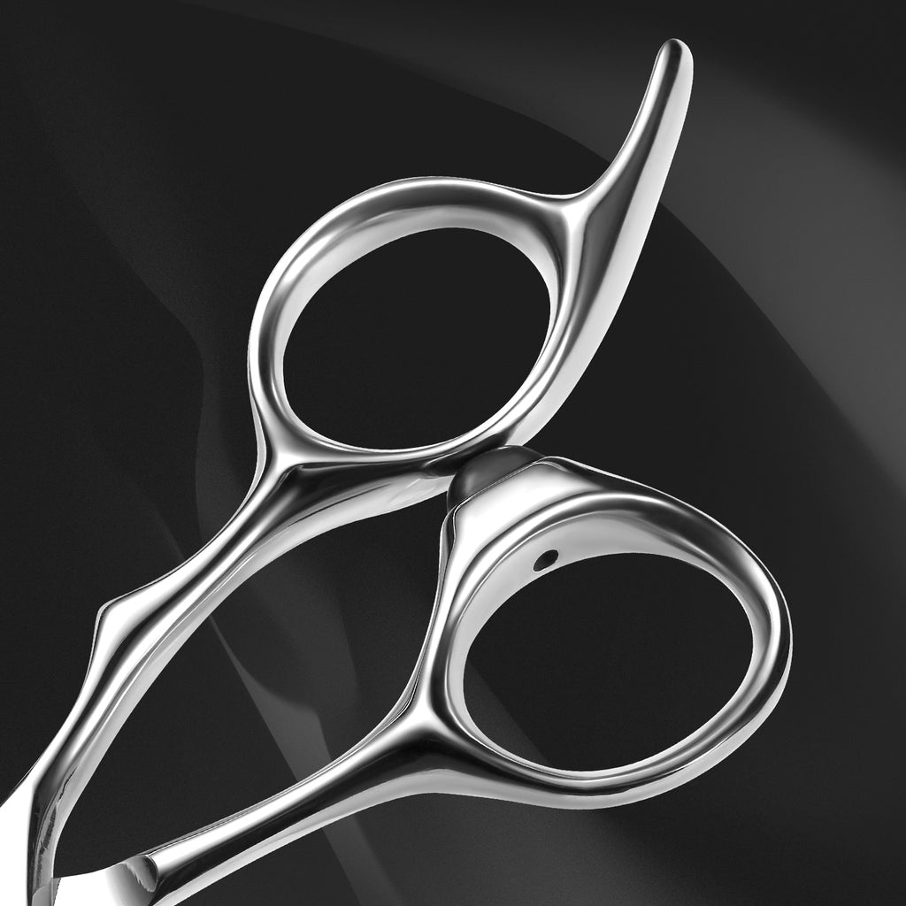 AOLANDUO 6" Professional Hair Shears – Japanese VG10 Steel, Convex Edge with CNC-Wave Blade Design | Upgraded from Aichi 440C | Ergonomic Offset Handle for Barbers & Stylists