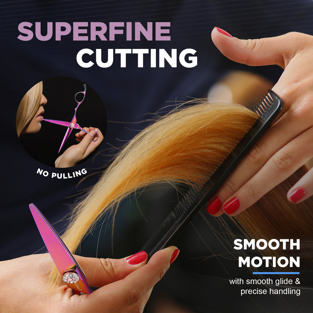 AOLANDUO 6" Neon Pink VG10 Shears: Bold Aesthetics, Pro Precision