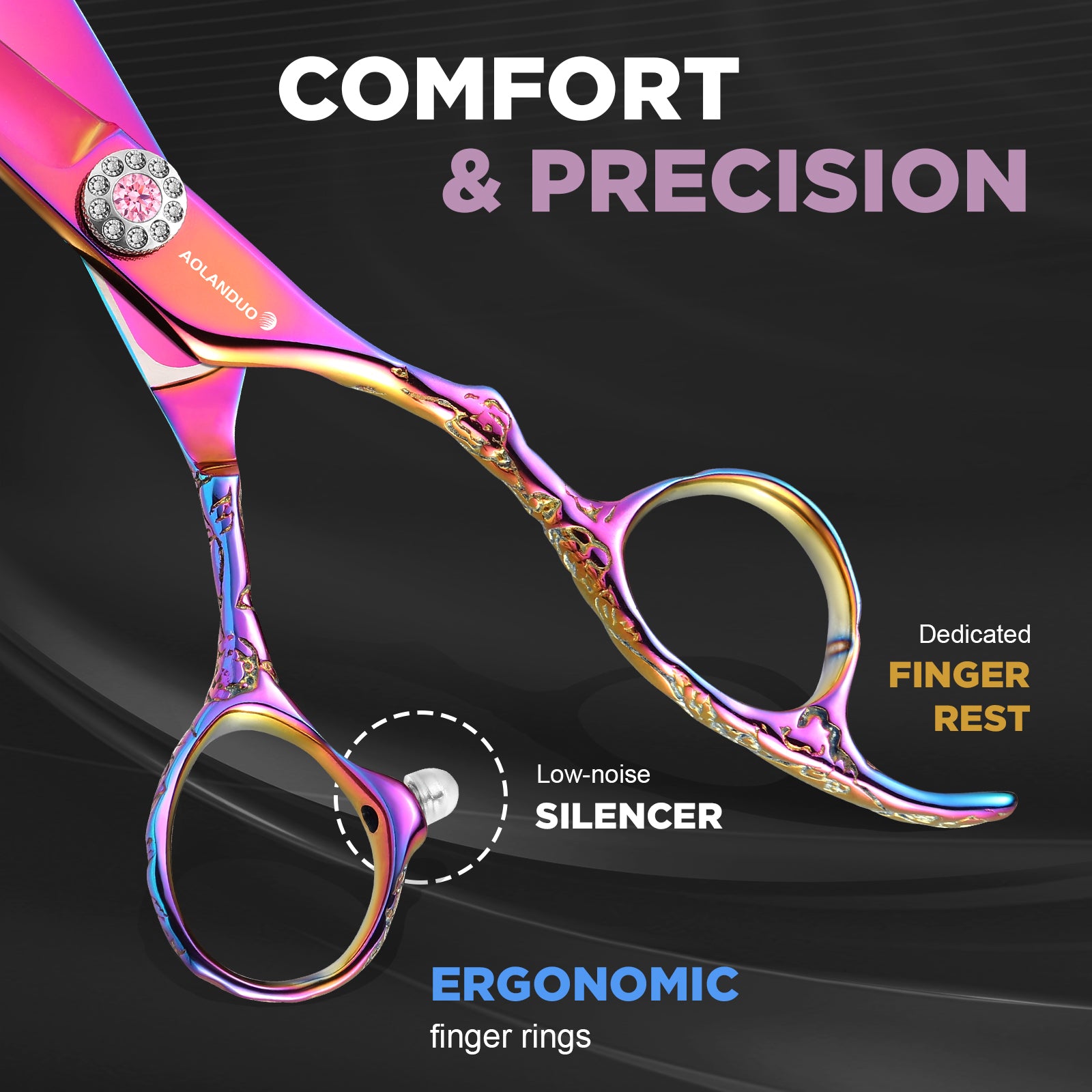 AOLANDUO 6" Neon Pink VG10 Shears: Bold Aesthetics, Pro Precision