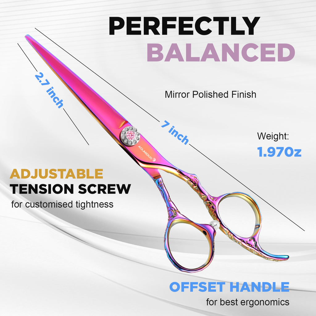 AOLANDUO 6" Neon Pink VG10 Shears: Bold Aesthetics, Pro Precision