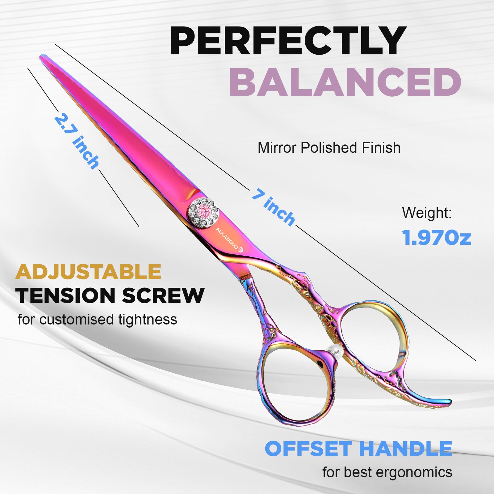 AOLANDUO 6" Neon Pink VG10 Shears: Bold Aesthetics, Pro Precision